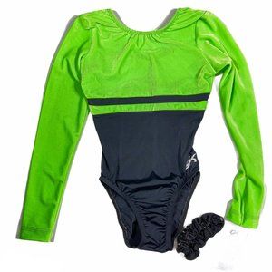 GK Elite Sportswear Leotard Scrunchie Neon Green